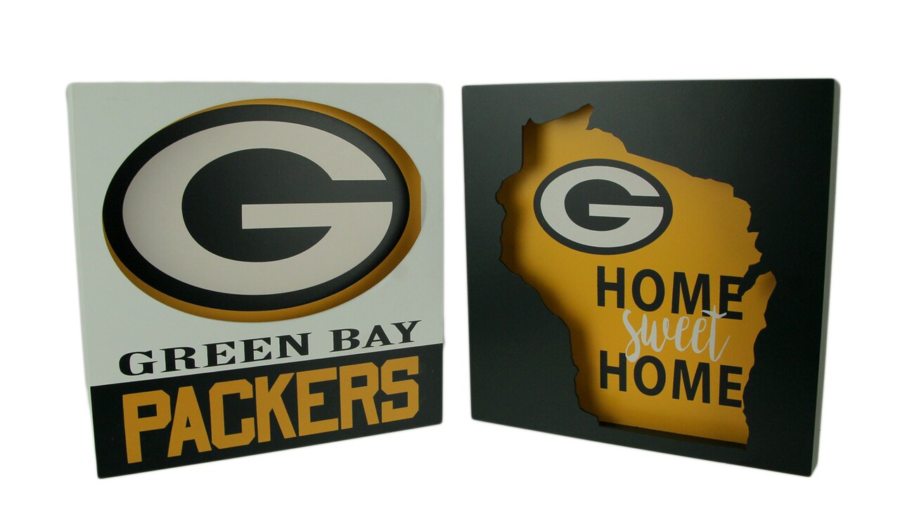 NFL Green Bay Packers Football Cut Out Home State and Logo Wall Hangings